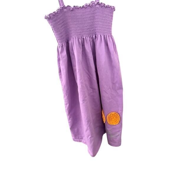 Hanna Andersson Dress Purple with Orange EmbroideryFlowers Size 140 Girls 10 - Picture 1 of 8